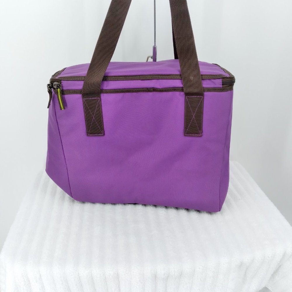 Rachael Ray Cargo Thermal Tote Purple Floral Brocade - Picture 3 of 11